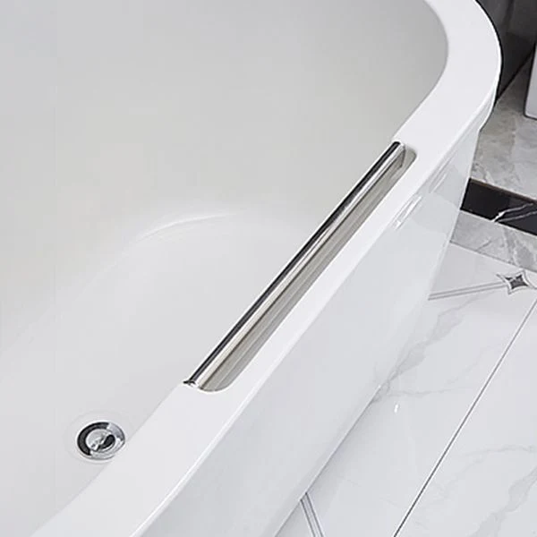 Bañera central ovalada moderna, bañera blanca de inmersión independiente de acrílico Clearhalo