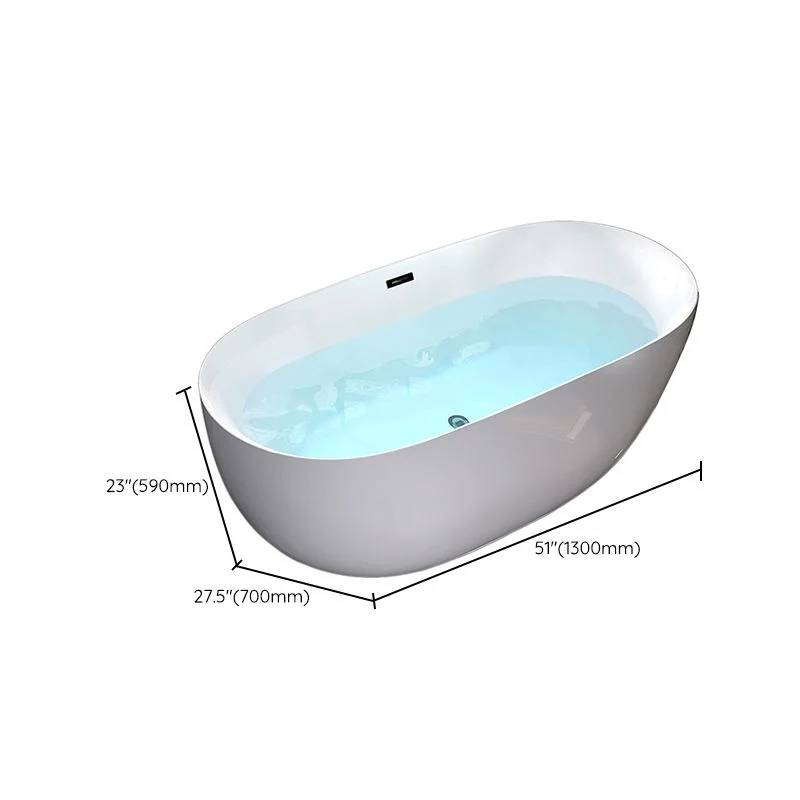 Bañera con acabado antiguo moderno, independiente, bañera ovalada de remojo Blanco Clearhalo