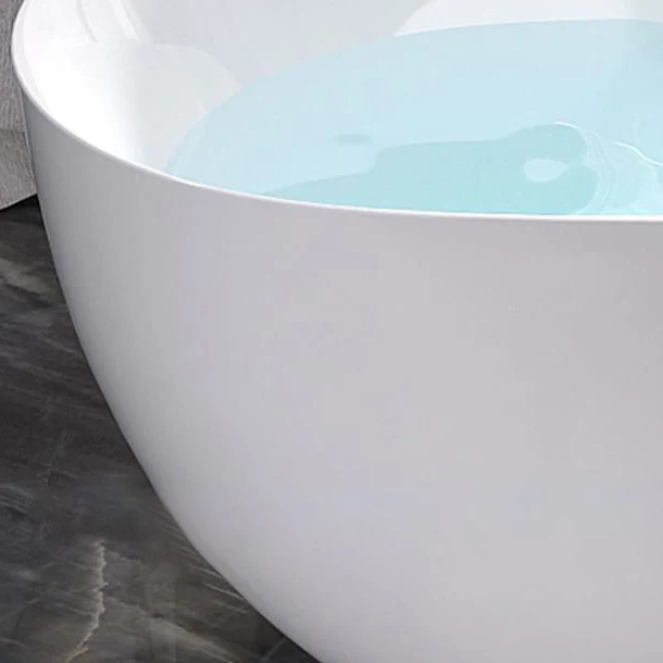 Bañera con acabado antiguo moderno, independiente, bañera ovalada de remojo Blanco Clearhalo