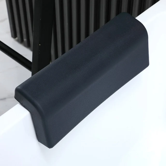 Bañera independiente de acrílico, bañera moderna rectangular de inmersión blanca Clearhalo