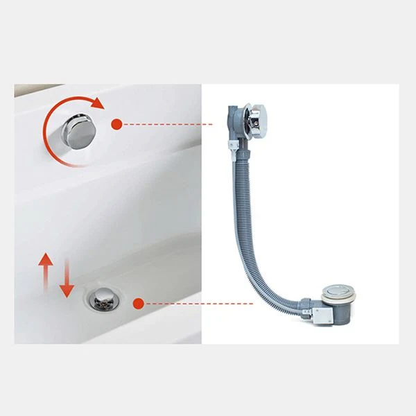 Bañera independiente de acrílico, bañera moderna rectangular blanca Clearhalo