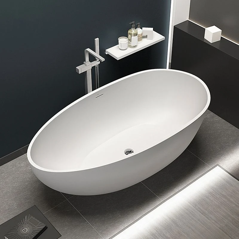 Bañera independiente con acabado antiguo, ovalada, moderna (grifo no incluido) Clearhalo