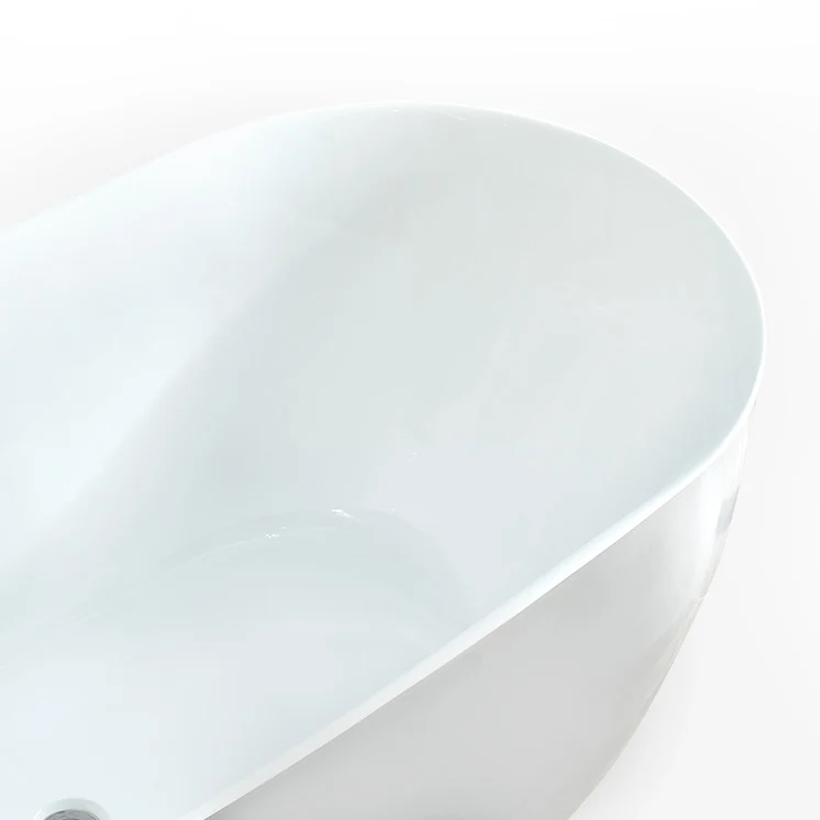 Bañera independiente con acabado antiguo que remoja la bañera ovalada moderna Blanco Clearhalo
