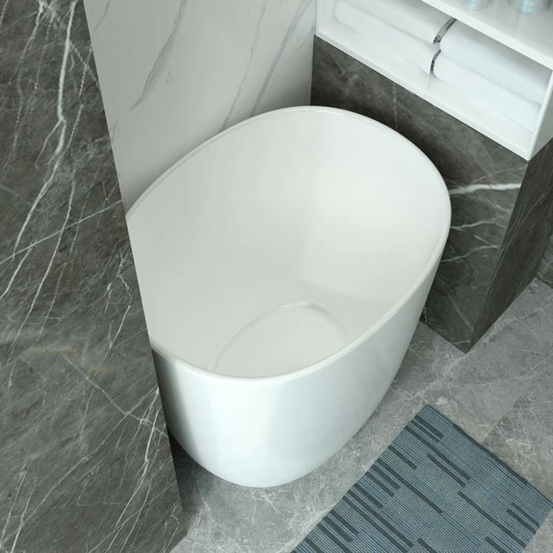 Bañera independiente de estilo moderno, bañera redonda de acrílico en blanco Clearhalo