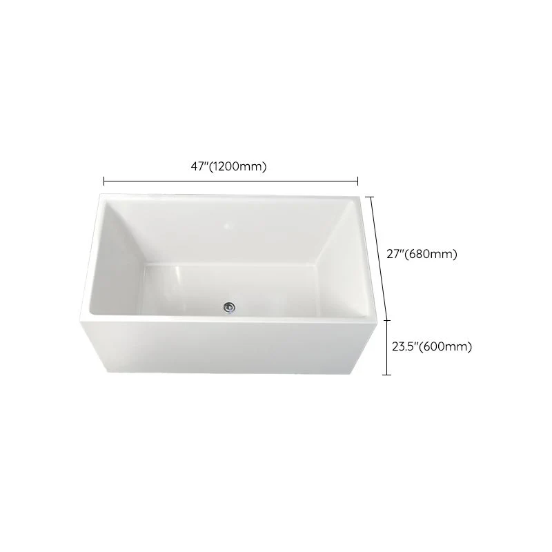Bañera independiente de inmersión moderna, bañera de baño acrílica en color blanco Clearhalo