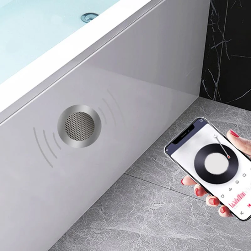 Bañera independiente de inmersión moderna, bañera rectangular de acrílico blanco Clearhalo