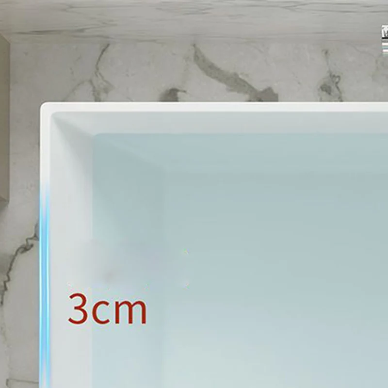 Bañera independiente moderna Bañera rectangular de acrílico en blanco Clearhalo