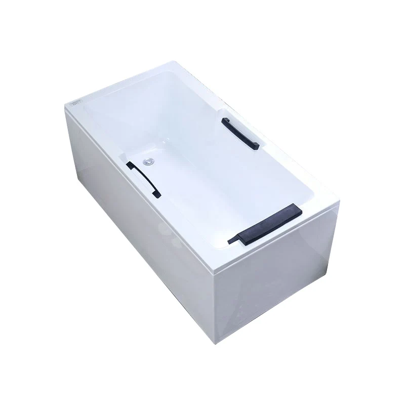Bañera independiente moderna, bañera rectangular blanca de inmersión acrílica Clearhalo