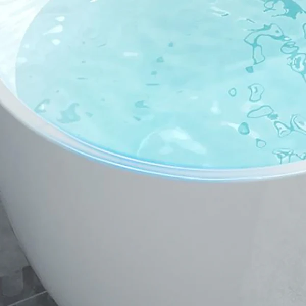 Bañera independiente ovalada acrílica de 23,23 pulgadas de alto en color blanco Blanco Clearhalo