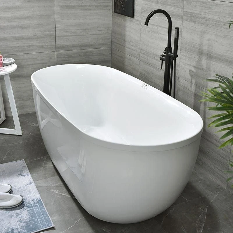 Bañera independiente ovalada con acabado antiguo, bañera moderna (tabla no incluida) Blanco Clearhalo