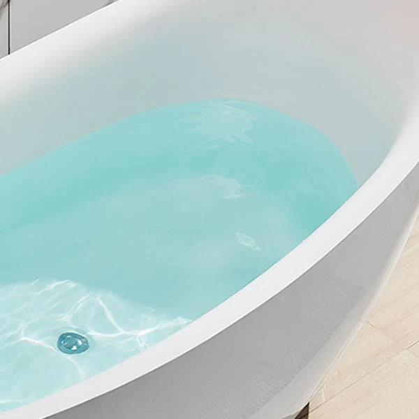 Bañera independiente ovalada moderna, baño central blanco de inmersión acrílica Clearhalo