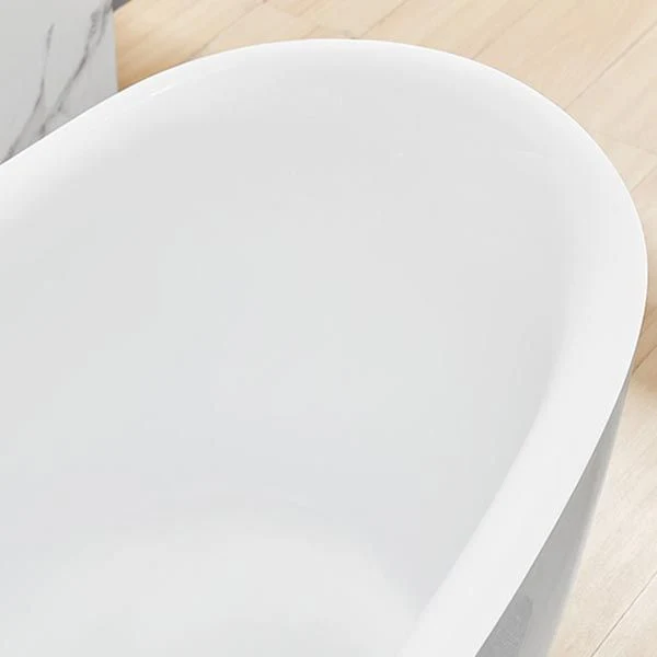 Bañera independiente ovalada moderna, baño central blanco de inmersión acrílica Clearhalo