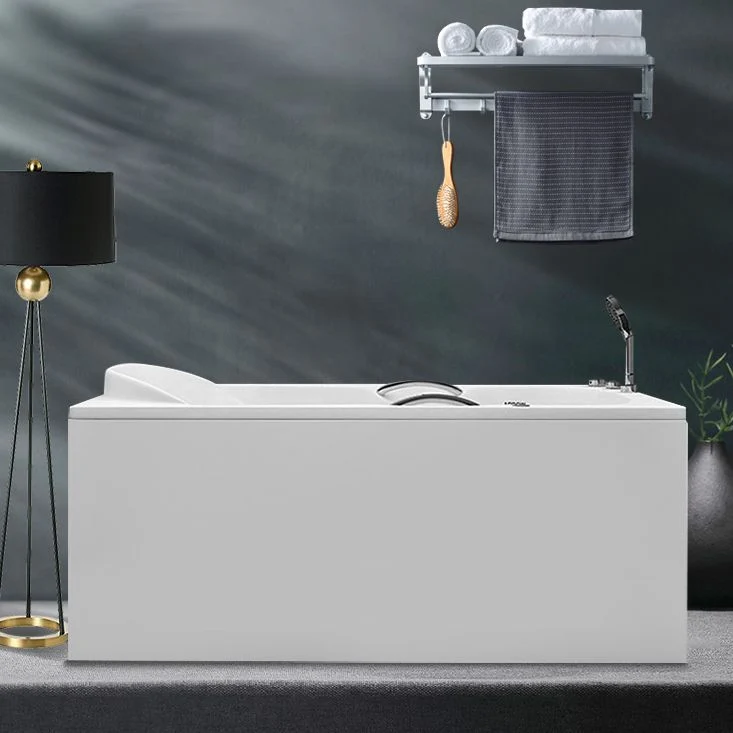 Bañera independiente rectangular, baño moderno blanco de acrílico (tabla no incluida) Clearhalo