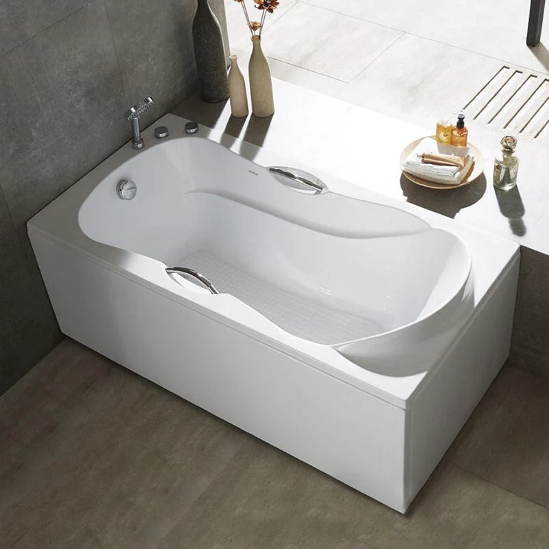 Bañera independiente rectangular, baño moderno blanco de acrílico (tabla no incluida) Clearhalo