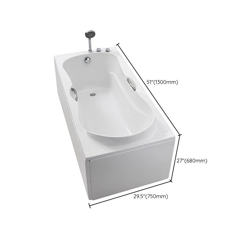 Bañera independiente rectangular, baño moderno blanco de acrílico (tabla no incluida) Clearhalo