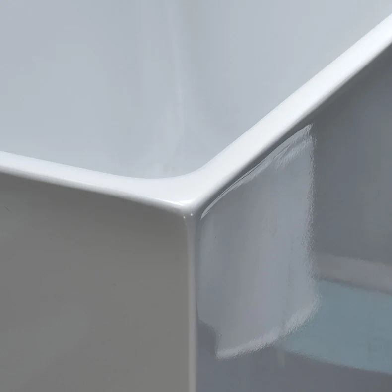 Bañera independiente rectangular moderna, bañera blanca de inmersión acrílica Clearhalo
