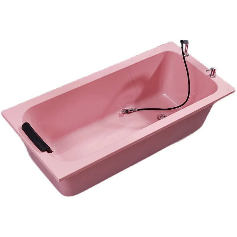 Bañera independiente rectangular moderna, bañera de drenaje emergente de acrílico Blanco Clearhalo