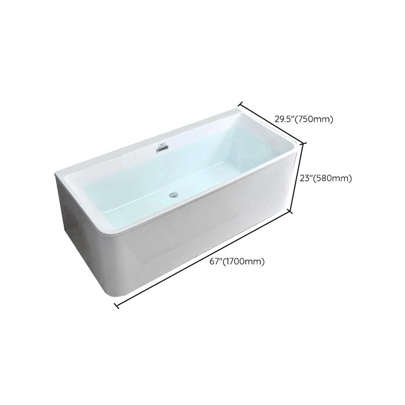 Bañera de inmersión adosada la pared Bañera rectangular con acabado antiguo y moderna Clearhalo