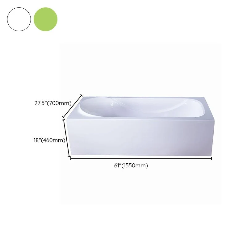 Bañera de inmersión, bañera rectangular de acrílico con acabado antiguo, de espaldas la pared Verde Clearhalo