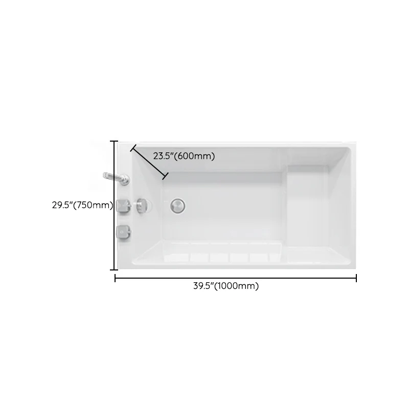 Bañera de inmersión Bañera rectangular con acabado antiguo empotrada la pared Clearhalo