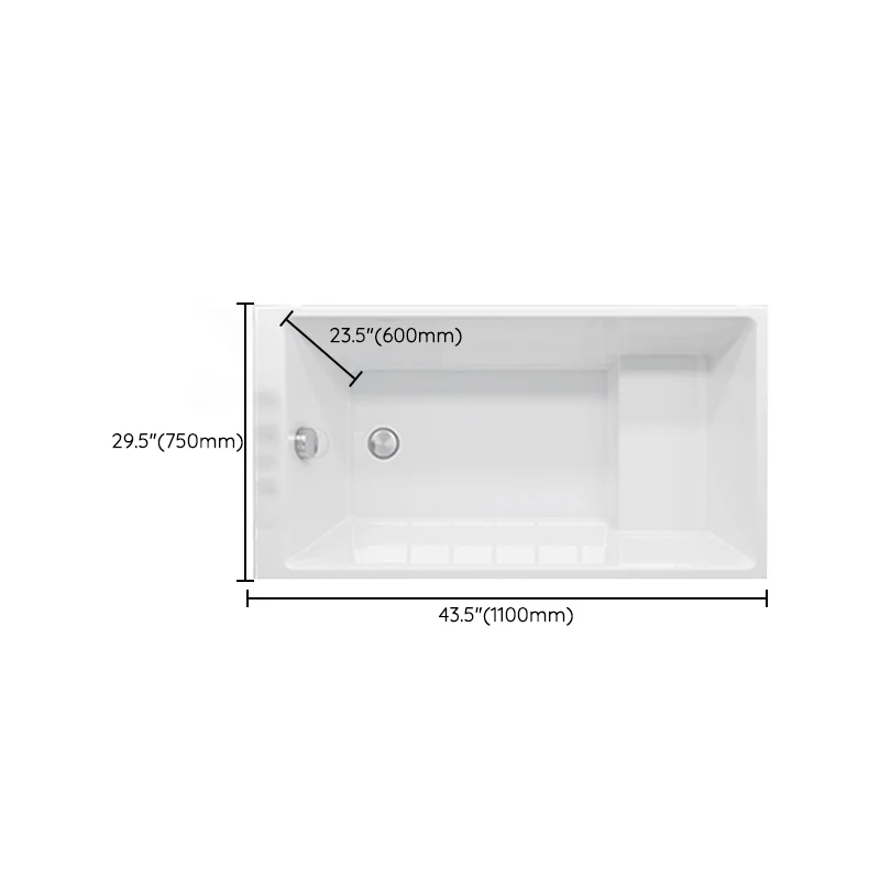 Bañera de inmersión Bañera rectangular con acabado antiguo empotrada la pared Clearhalo