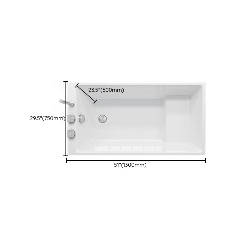 Bañera de inmersión Bañera rectangular con acabado antiguo empotrada la pared Clearhalo