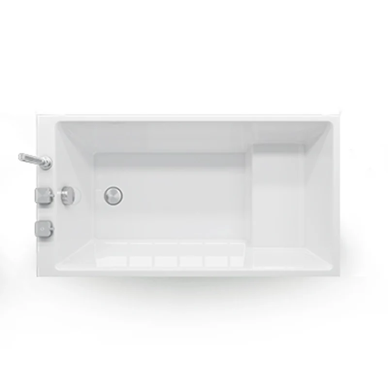 Bañera de inmersión Bañera rectangular con acabado antiguo empotrada la pared Clearhalo