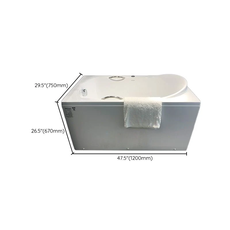 Bañera de inmersión Bañera rectangular con asiento, parte trasera pared, acabado antiguo Clearhalo