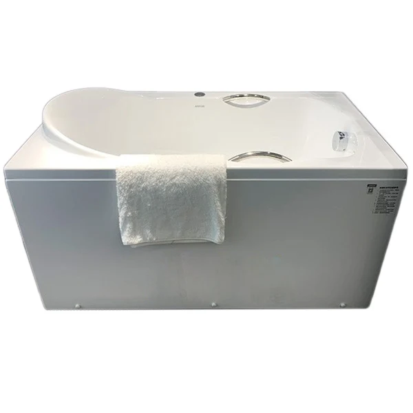 Bañera de inmersión Bañera rectangular con asiento, parte trasera pared, acabado antiguo Clearhalo