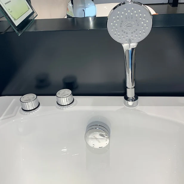 Bañera de inmersión Bañera rectangular con asiento, parte trasera pared, acabado antiguo Clearhalo