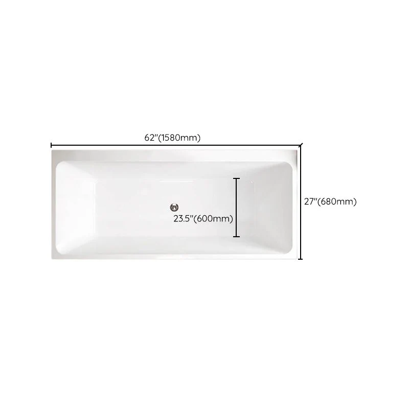 Bañera de inmersión con acabado antiguo, bañera moderna rectangular Clearhalo