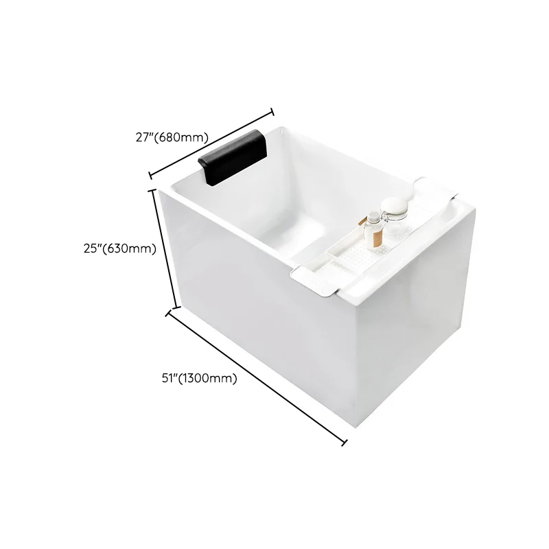Bañera de inmersión de espalda la pared Bañera de acrílico rectangular con acabado antiguo Clearhalo