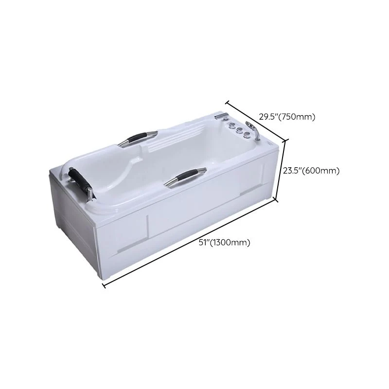 Bañera de inmersión moderna, baño blanco acrílico independiente rectangular Clearhalo