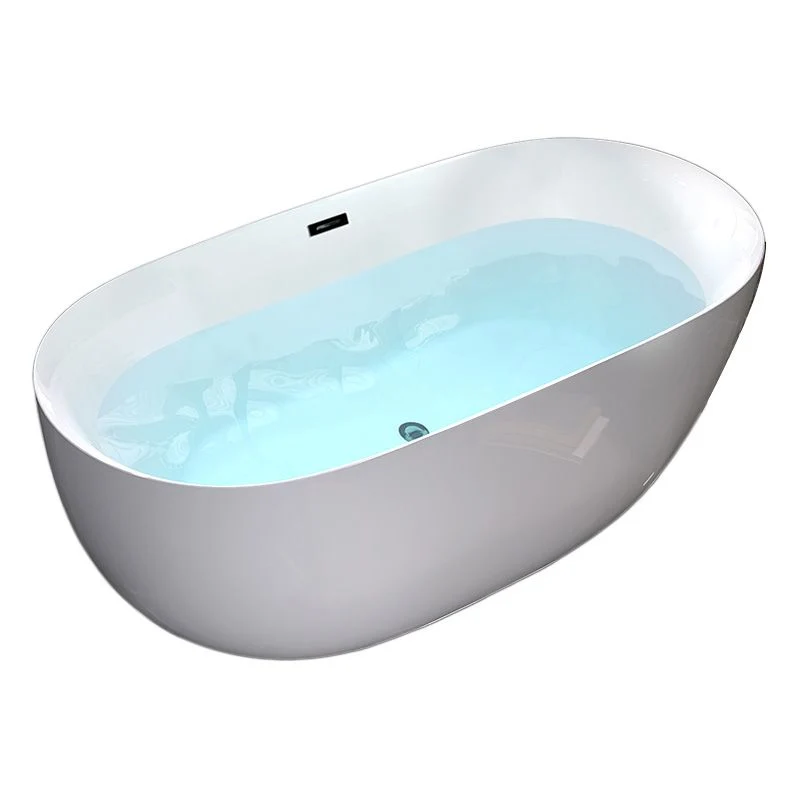Bañera de inmersión moderna con acabado antiguo, bañera ovalada independiente Blanco Clearhalo