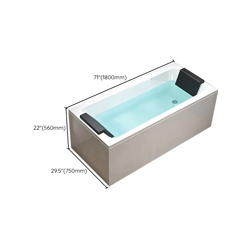 Bañera de inmersión moderna rectangular acrílica de baño blanco independiente Clearhalo