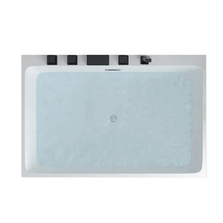 Bañera de inmersión de pared, bañera rectangular con acabado antiguo Clearhalo