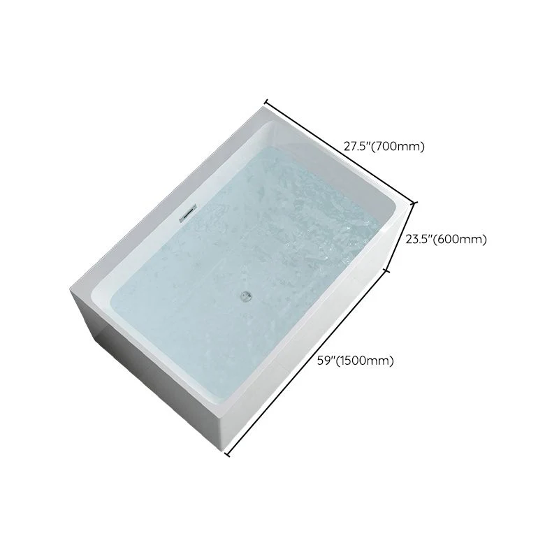 Bañera de inmersión de pared, bañera rectangular con acabado antiguo Clearhalo