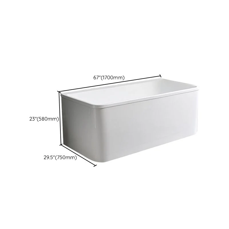Bañera de inmersión de pared, bañera rectangular moderna con acabado antiguo Clearhalo