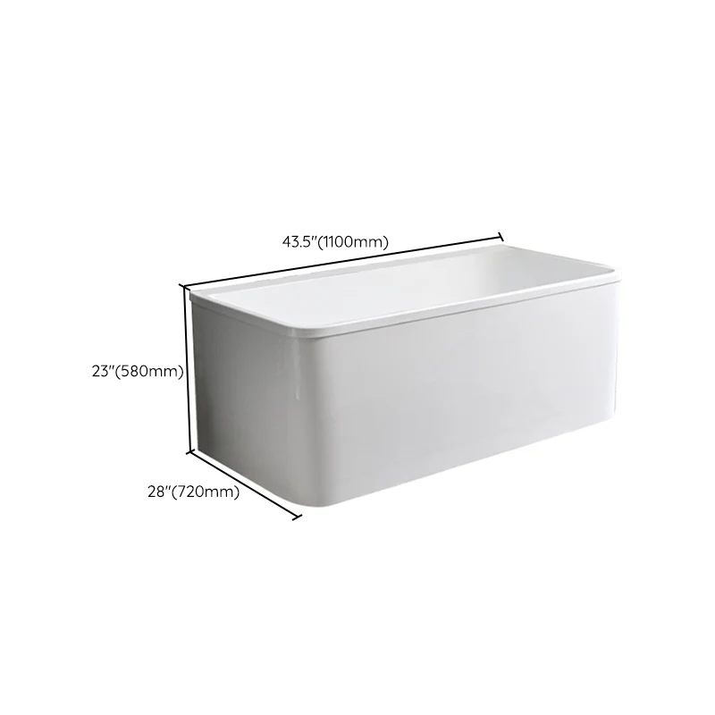 Bañera de inmersión de pared, bañera rectangular moderna con acabado antiguo Clearhalo