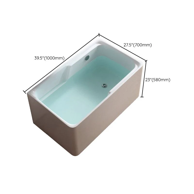 Bañera de inmersión rectangular, bañera de acrílico con acabado antiguo, de espaldas la pared Clearhalo
