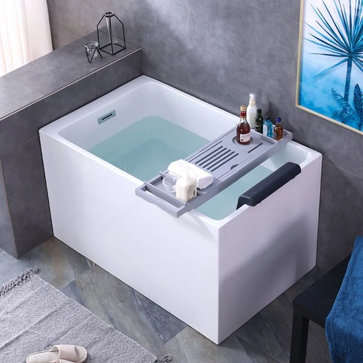 Bañera de inmersión trasera la pared Bañera rectangular moderna con acabado antiguo (tabla no incluida) Clearhalo