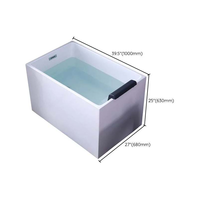 Bañera de inmersión trasera la pared Bañera rectangular moderna con acabado antiguo (tabla no incluida) Clearhalo