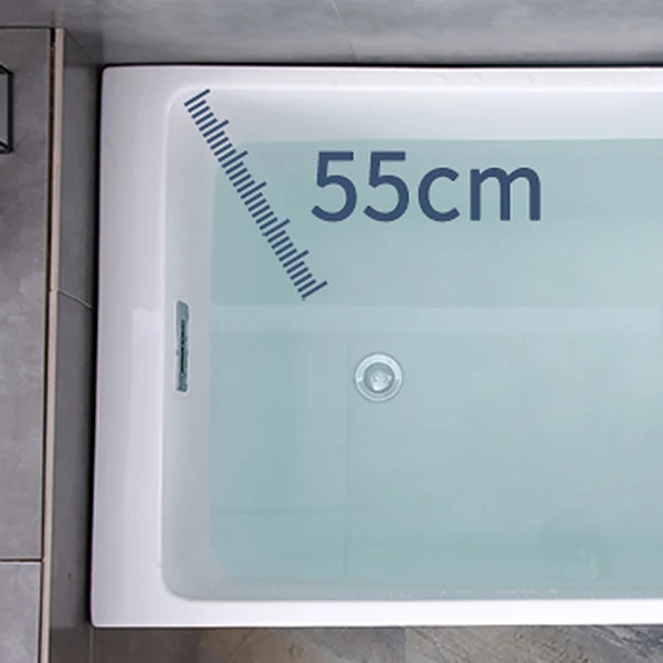 Bañera de inmersión trasera la pared Bañera rectangular moderna con acabado antiguo (tabla no incluida) Clearhalo