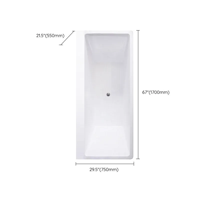 Bañera integrada de acrílico blanco moderno con bañera de drenaje y dispositivo de masaje Clearhalo