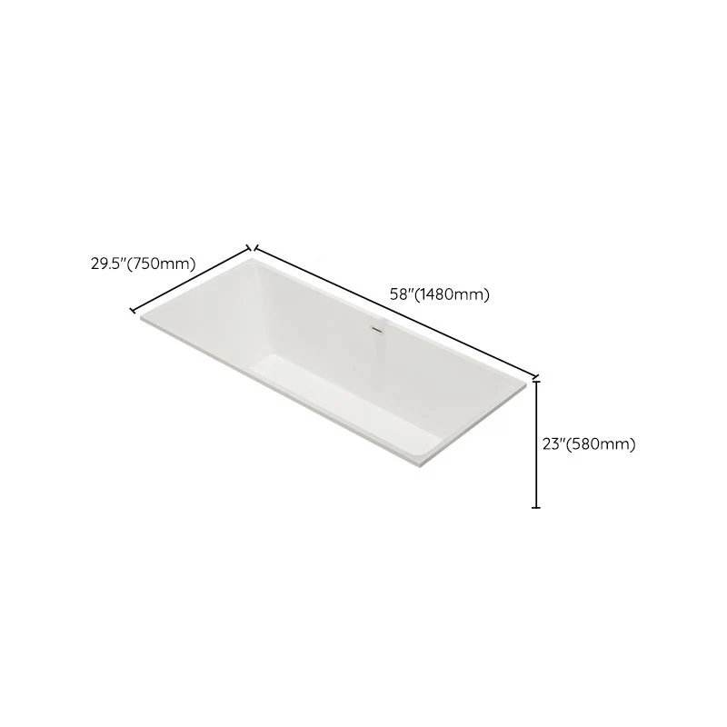 Bañera integrada de acrílico rectangular moderna con bañera de drenaje Clearhalo