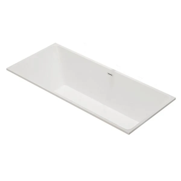 Bañera integrada de acrílico rectangular moderna con bañera de drenaje Clearhalo
