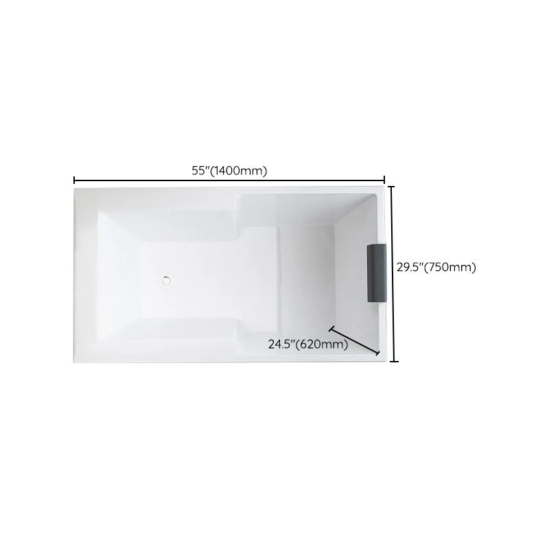 Bañera integrada de acrílico rectangular moderna con bañera de drenaje y dispositivo de masaje Clearhalo