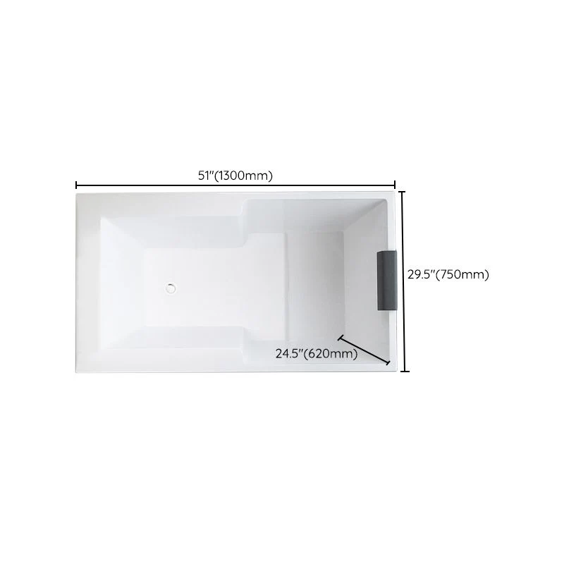 Bañera integrada de acrílico rectangular moderna con bañera de drenaje y dispositivo de masaje Clearhalo