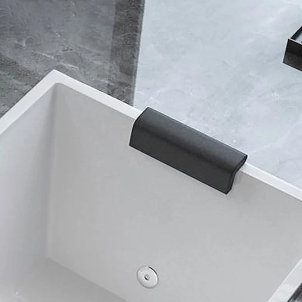 Bañera integrada de acrílico rectangular moderna con bañera de drenaje y dispositivo de masaje Clearhalo