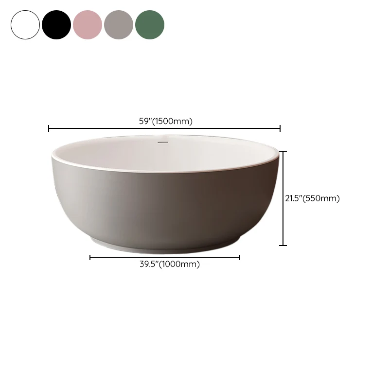 Bañera moderna independiente con acabado antiguo redondo Blanco Clearhalo